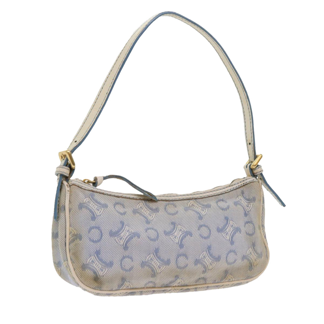 Celine C Macadam Canvas Accessory Pouch Light Blue Auth bs9099