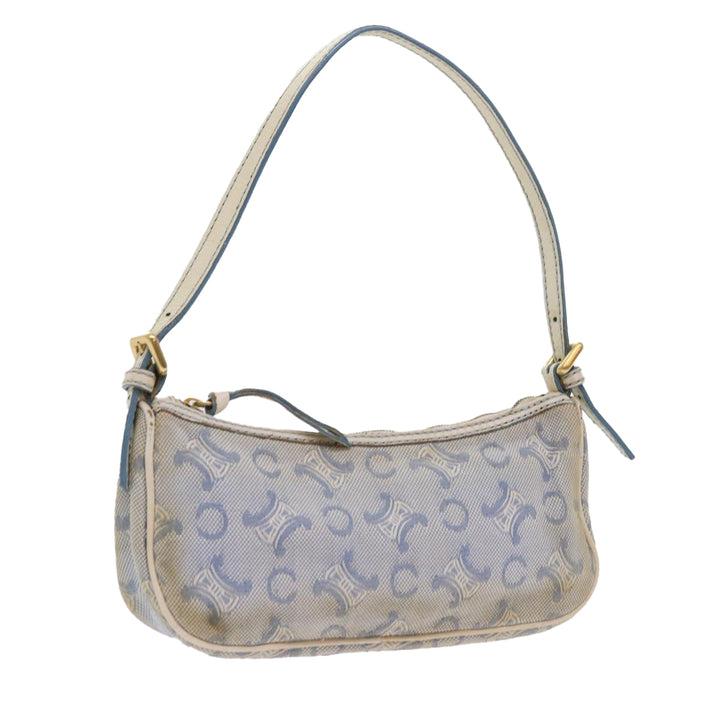 Celine C Macadam Canvas Accessory Pouch Light Blue Auth bs9099