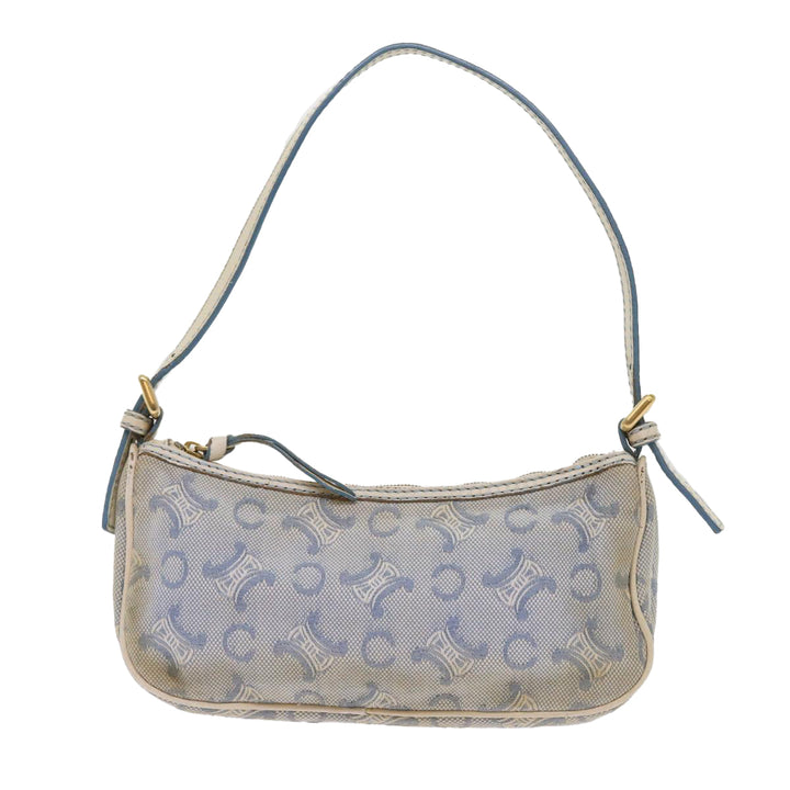 Celine C Macadam Canvas Accessory Pouch Light Blue Auth bs9099
