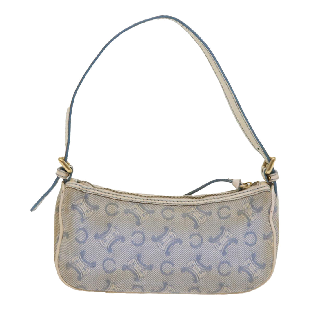 Celine C Macadam Canvas Accessory Pouch Light Blue Auth bs9099