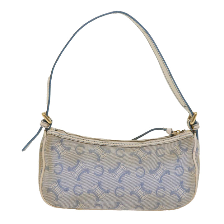 Celine C Macadam Canvas Accessory Pouch Light Blue Auth bs9099