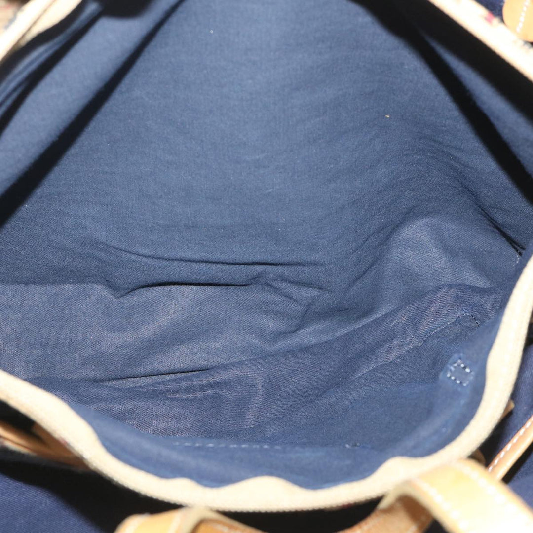 BurberrySs Blue Label Tote Bag Canvas Black Auth bs9105