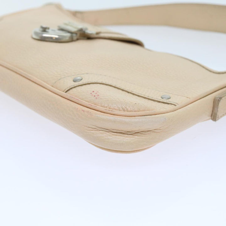 Burberry Shoulder Bag Leather Beige T-04-02 Auth bs9232