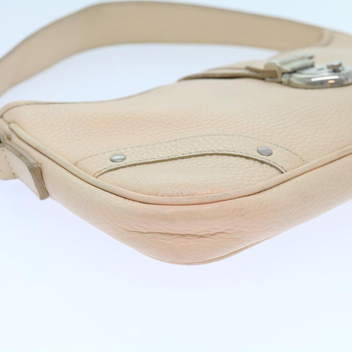 Burberry Shoulder Bag Leather Beige T-04-02 Auth bs9232