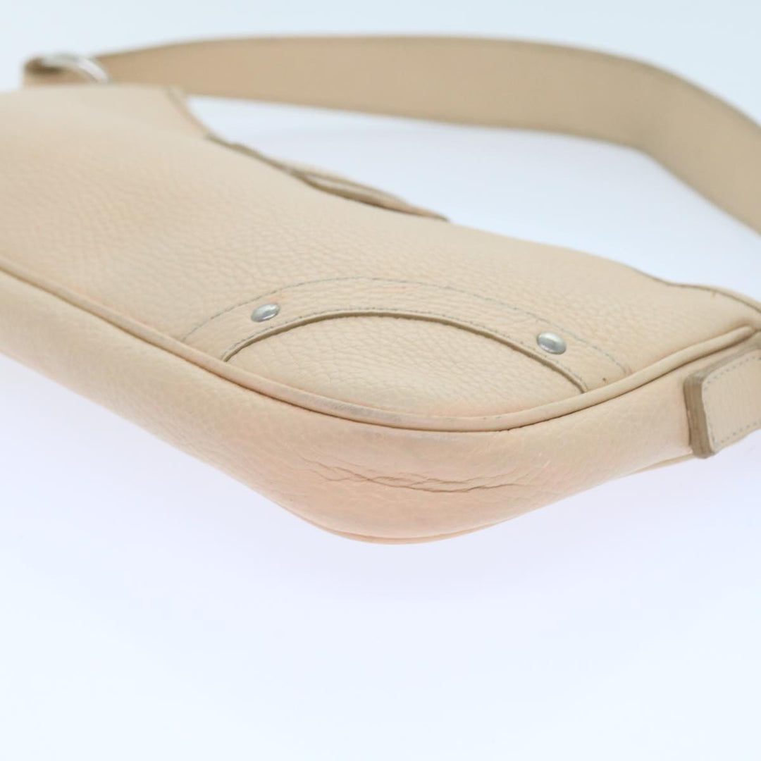 Top Quality Burberry Shoulder Bag Leather Beige T-04-02 Auth bs9232
