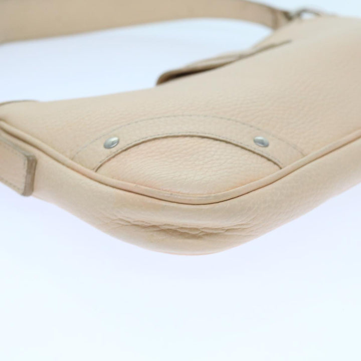 Top Quality Burberry Shoulder Bag Leather Beige T-04-02 Auth bs9232