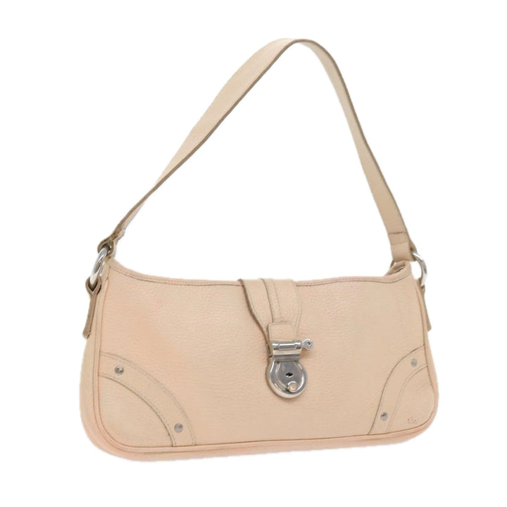 Burberry Shoulder Bag Leather Beige T-04-02 Auth bs9232