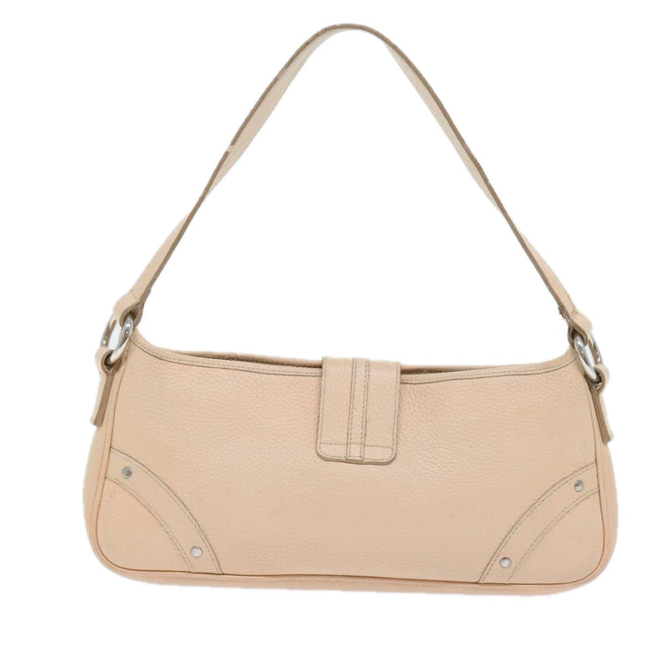 Burberry Shoulder Bag Leather Beige T-04-02 Auth bs9232