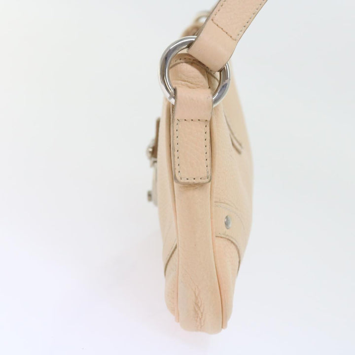 Top Quality Burberry Shoulder Bag Leather Beige T-04-02 Auth bs9232