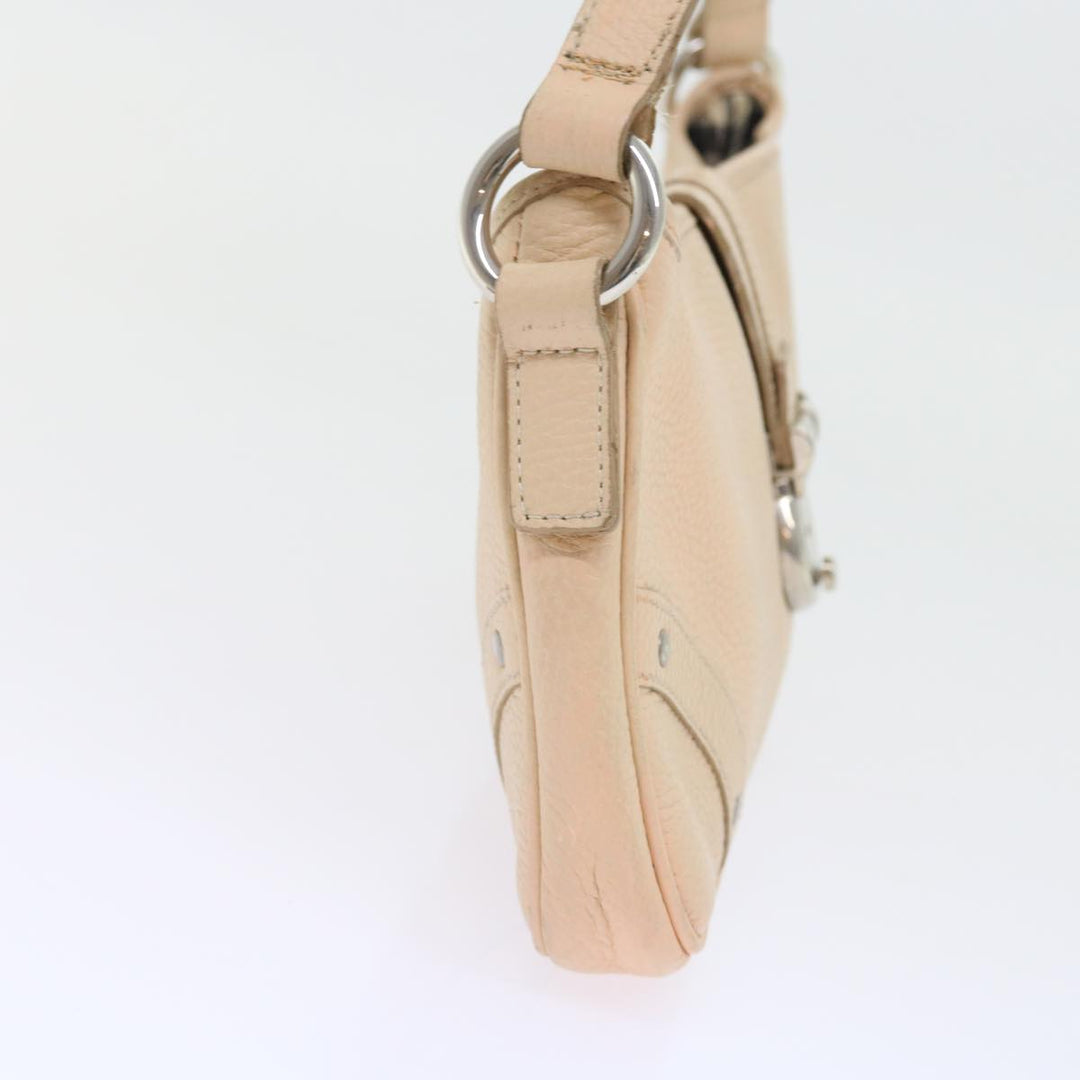 Top Quality Burberry Shoulder Bag Leather Beige T-04-02 Auth bs9232