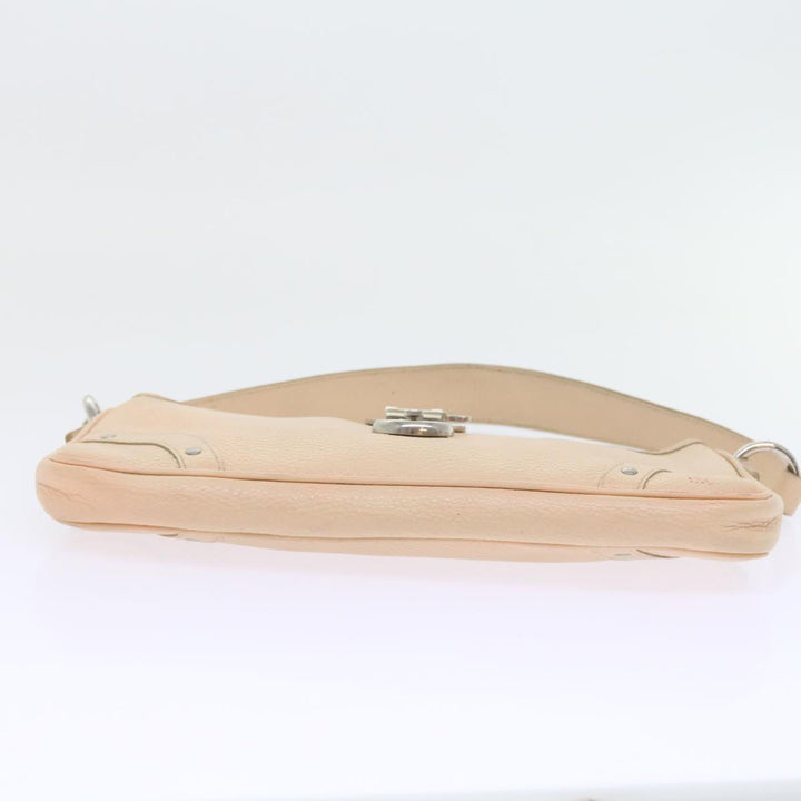Top Quality Burberry Shoulder Bag Leather Beige T-04-02 Auth bs9232
