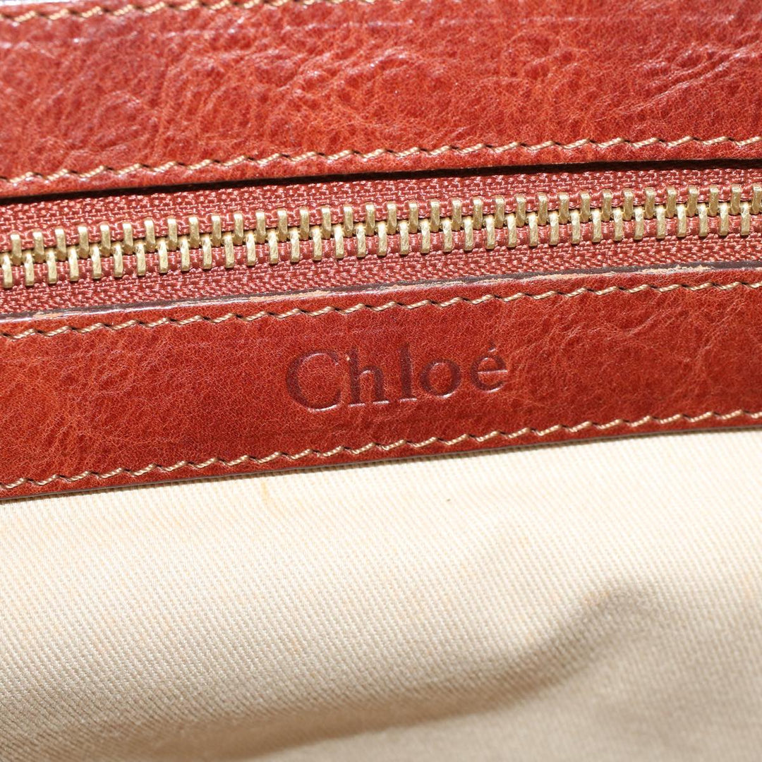 Chloe Paraty Shoulder Bag Leather Brown bs9254
