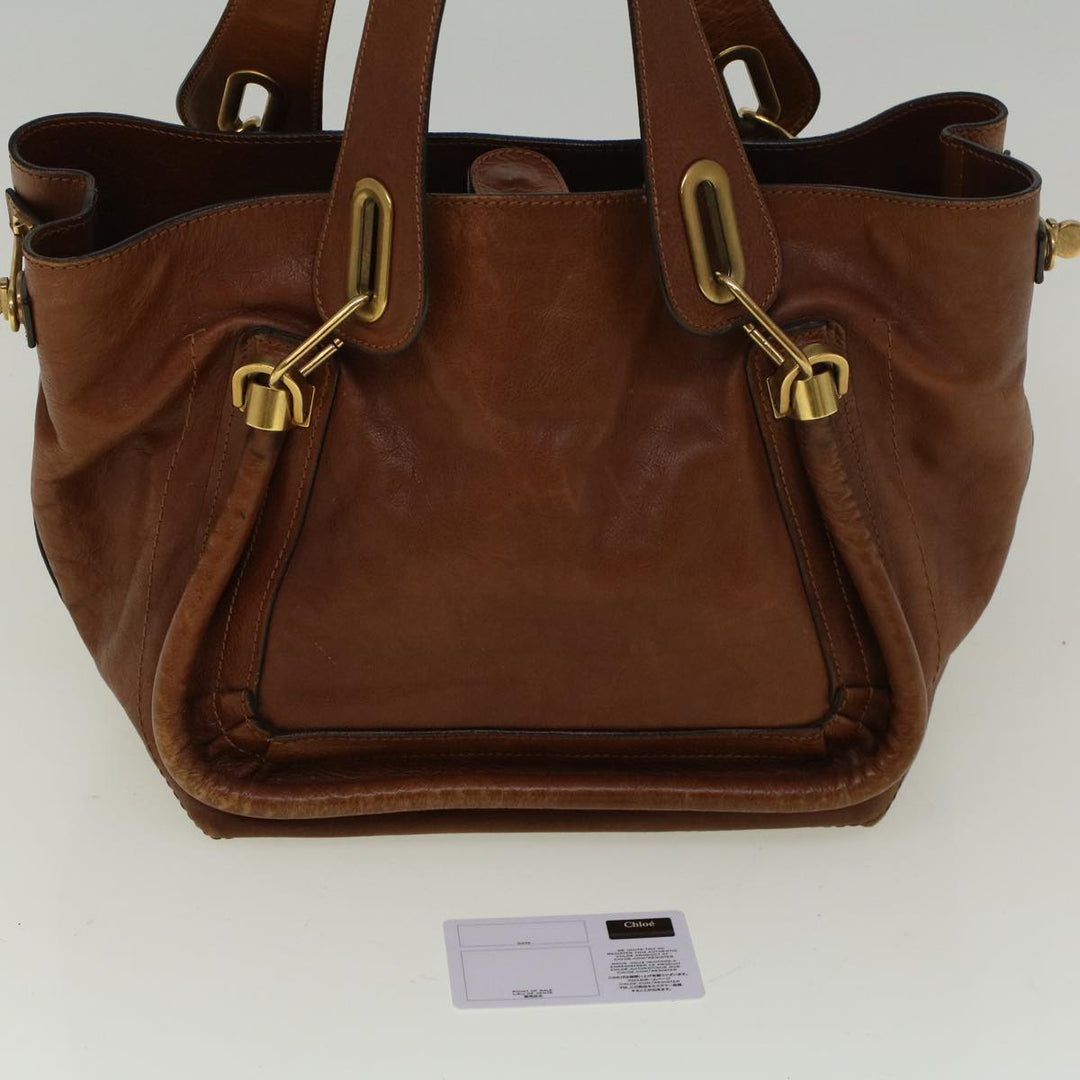 Chloe Paraty Shoulder Bag Leather Brown bs9254