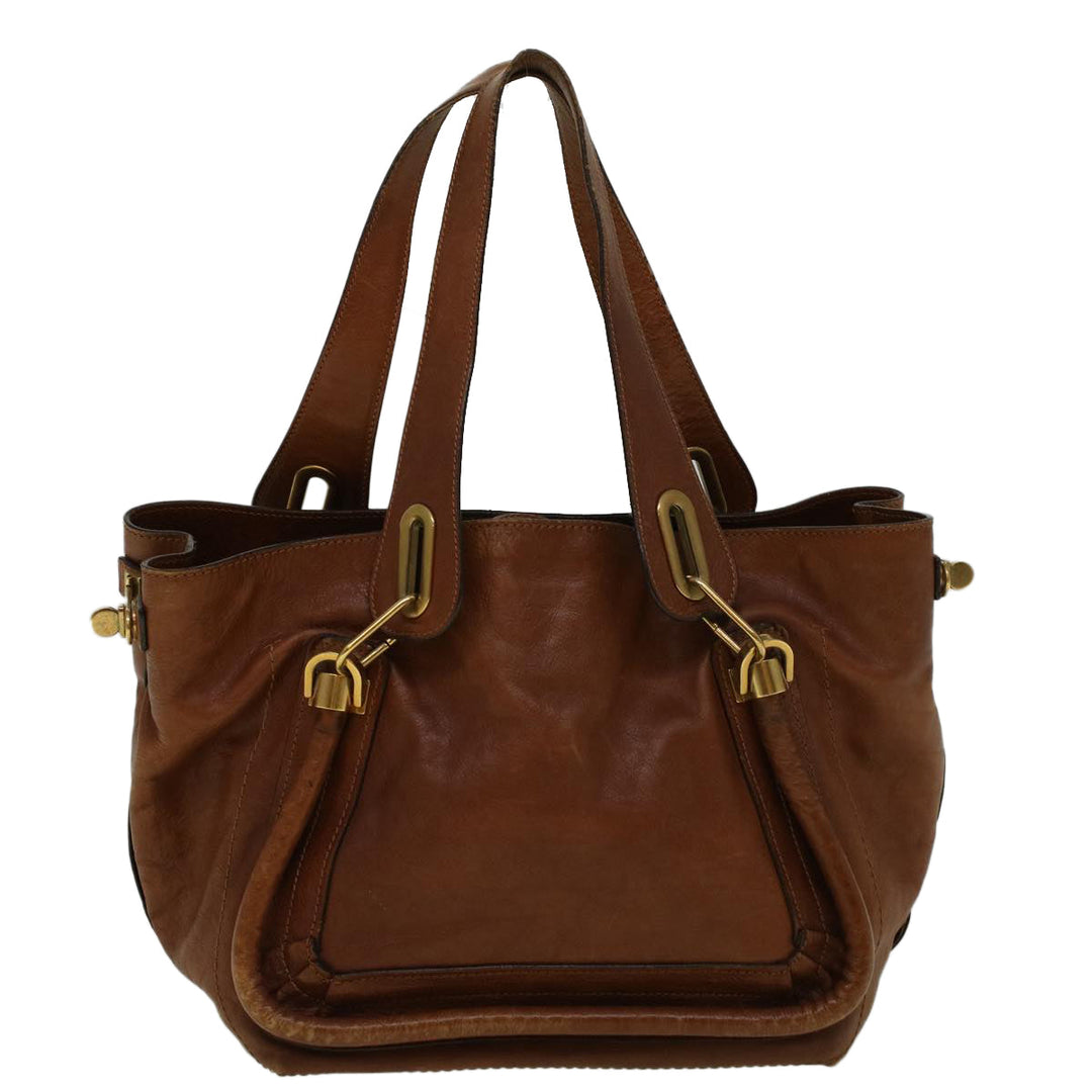 Chloe Paraty Shoulder Bag Leather Brown bs9254