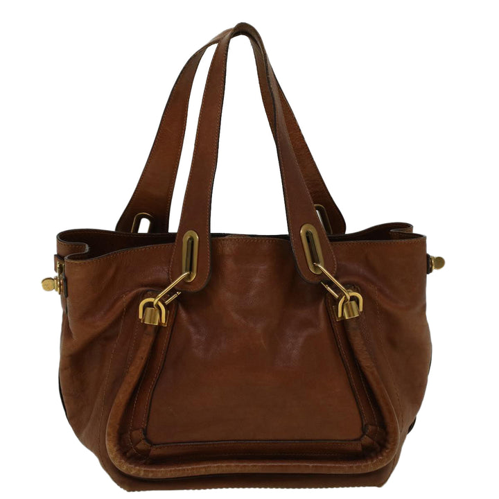 Chloe Paraty Shoulder Bag Leather Brown bs9254