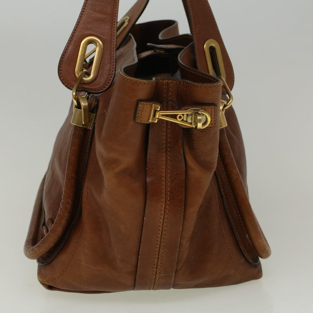 Chloe Paraty Shoulder Bag Leather Brown bs9254
