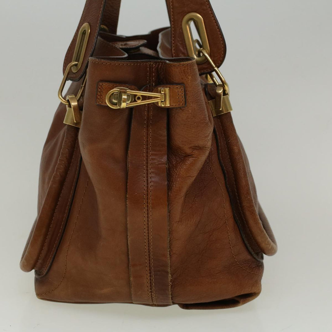 Chloe Paraty Shoulder Bag Leather Brown bs9254