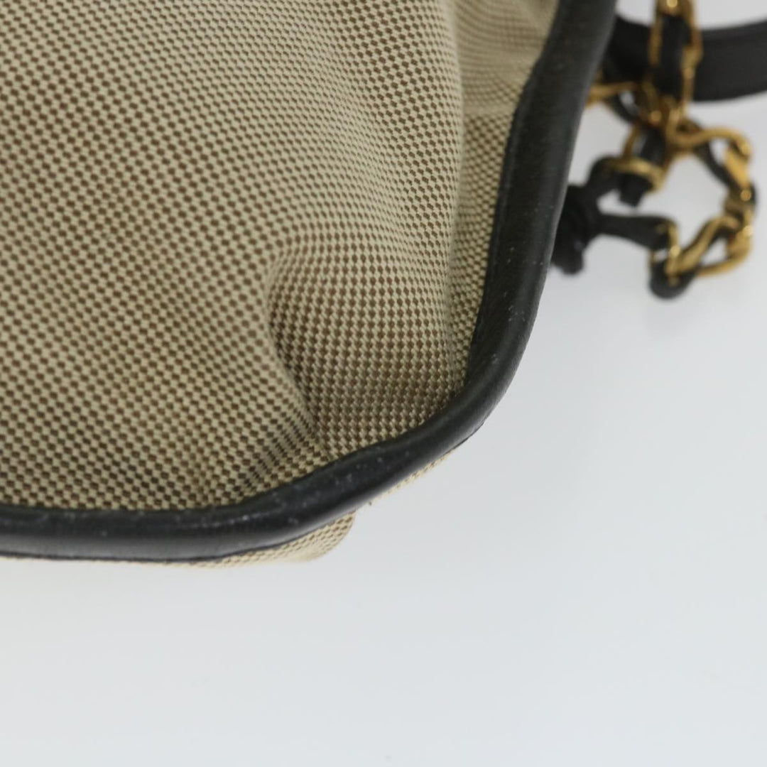 Chloe Harley Shoulder Bag Canvas Leather Beige Black bs9282