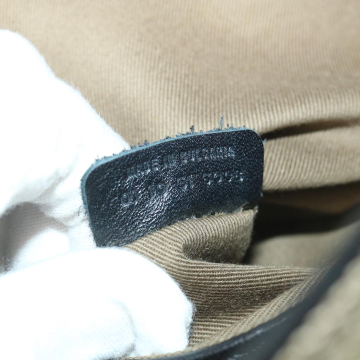 Chloe Harley Shoulder Bag Canvas Leather Beige Black bs9282