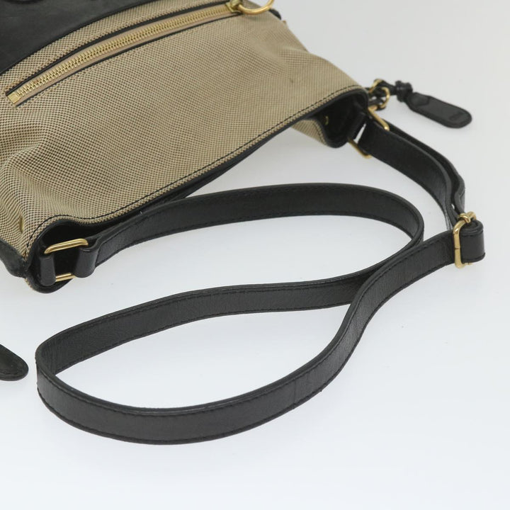 Chloe Harley Shoulder Bag Canvas Leather Beige Black bs9282
