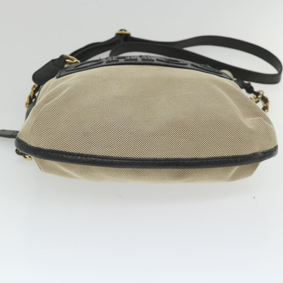 Chloe Harley Shoulder Bag Canvas Leather Beige Black bs9282