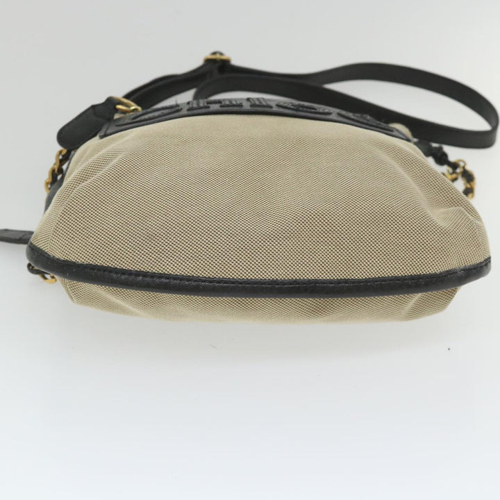 Chloe Harley Shoulder Bag Canvas Leather Beige Black bs9282