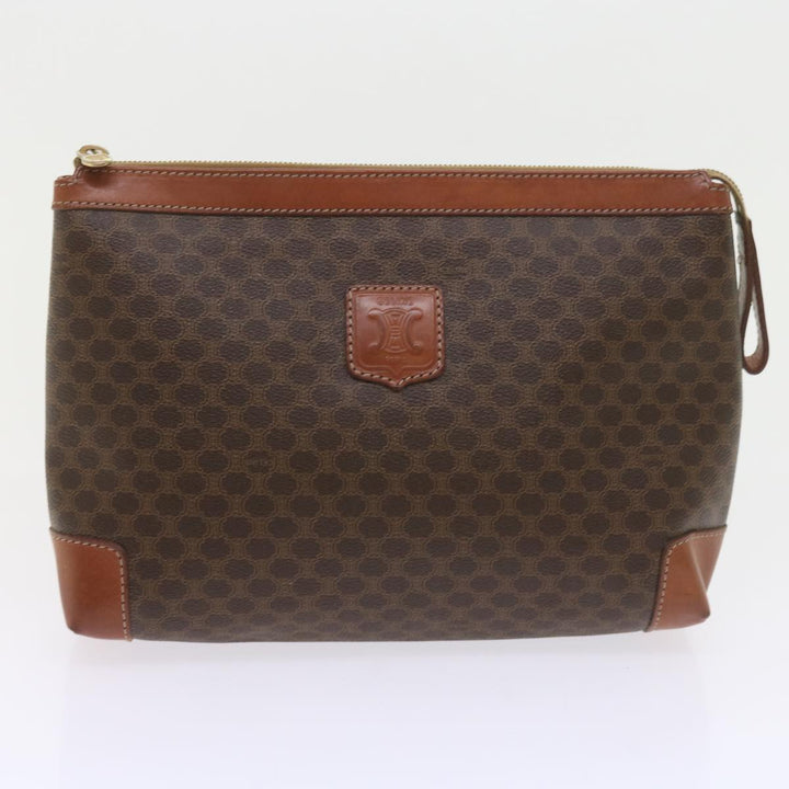 Celine Macadam Canvas Clutch Bag 2Set Beige Brown Auth bs9341