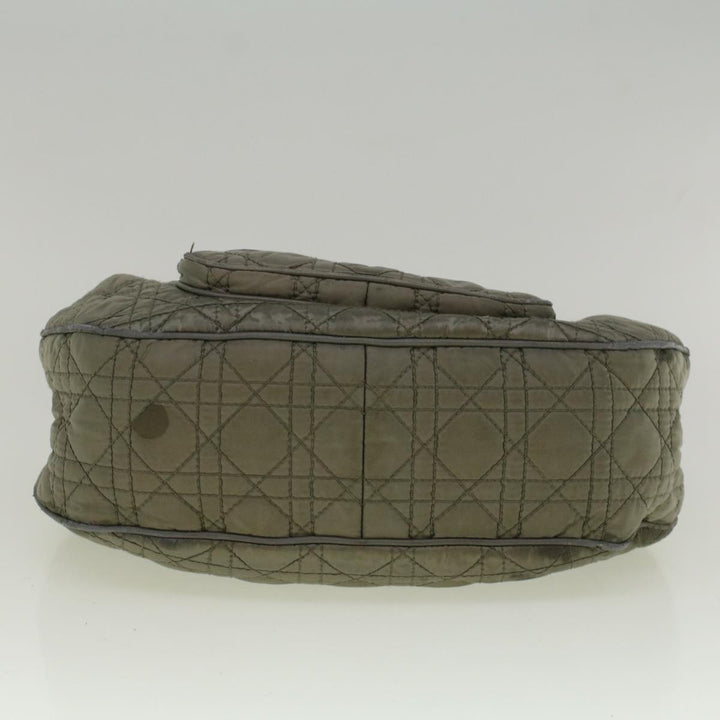 CHRISTIAN Top quality Dior Canage Hand Bag Nylon Gray Auth bs9378