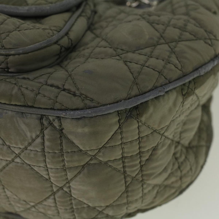 CHRISTIAN Top quality Dior Canage Hand Bag Nylon Gray Auth bs9378