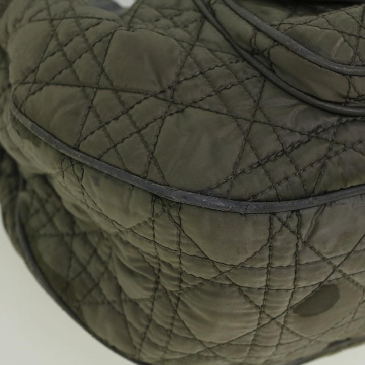 CHRISTIAN Top quality Dior Canage Hand Bag Nylon Gray Auth bs9378