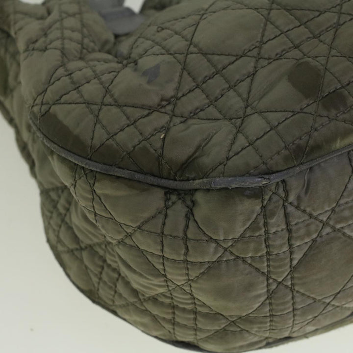 CHRISTIAN Top quality Dior Canage Hand Bag Nylon Gray Auth bs9378