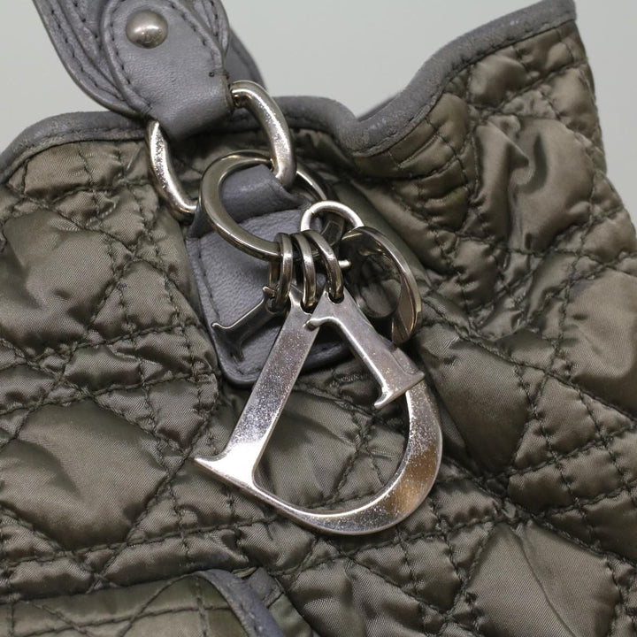 CHRISTIAN Top quality Dior Canage Hand Bag Nylon Gray Auth bs9378