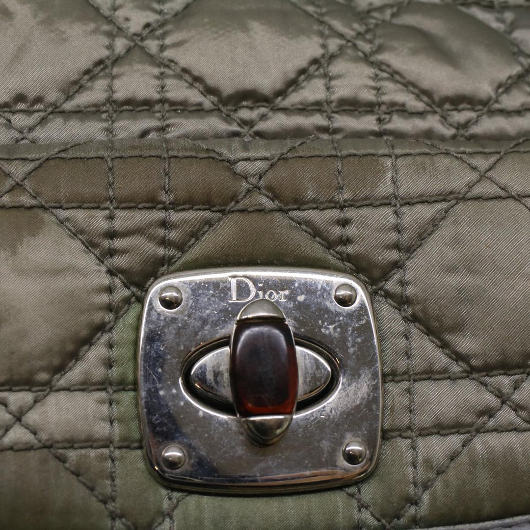 CHRISTIAN Top quality Dior Canage Hand Bag Nylon Gray Auth bs9378