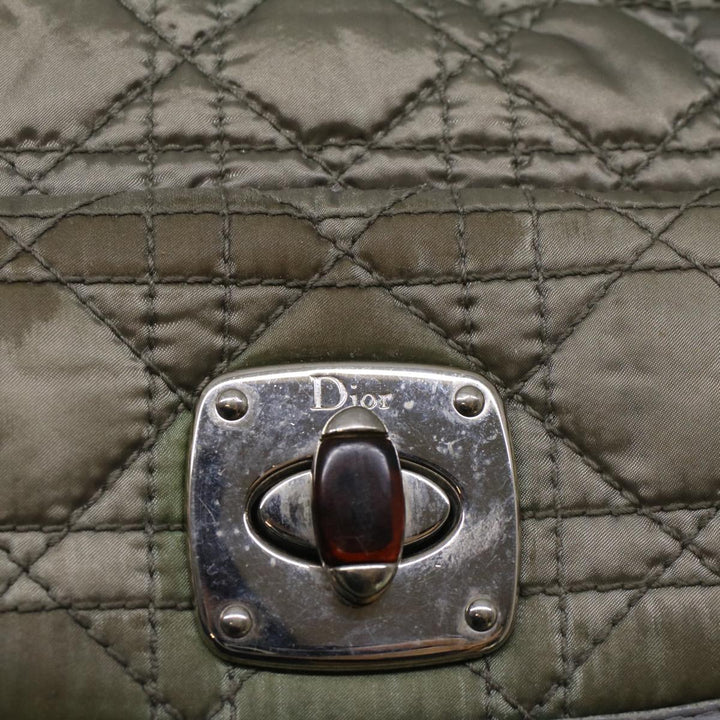 CHRISTIAN Top quality Dior Canage Hand Bag Nylon Gray Auth bs9378
