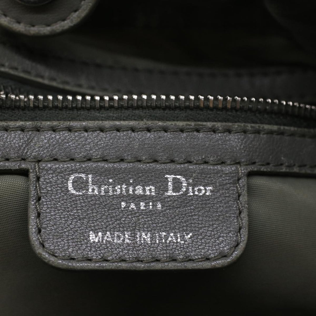 CHRISTIAN Top quality Dior Canage Hand Bag Nylon Gray Auth bs9378