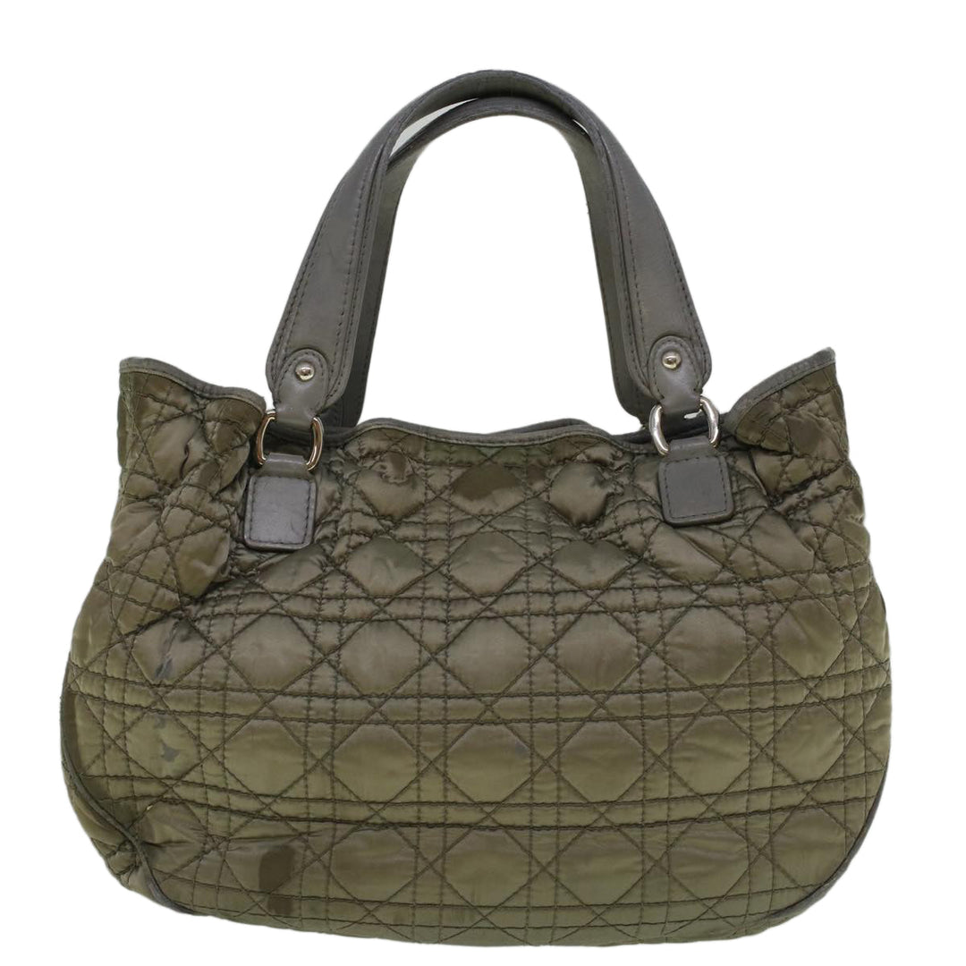 CHRISTIAN Top quality Dior Canage Hand Bag Nylon Gray Auth bs9378