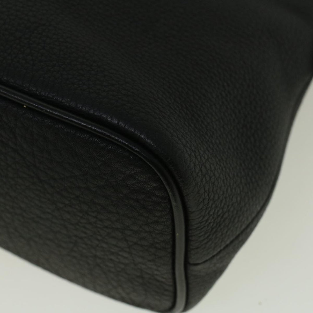 BurberrySs Hand Bag Leather Black Auth bs9530