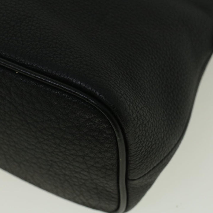 BurberrySs Hand Bag Leather Black Auth bs9530
