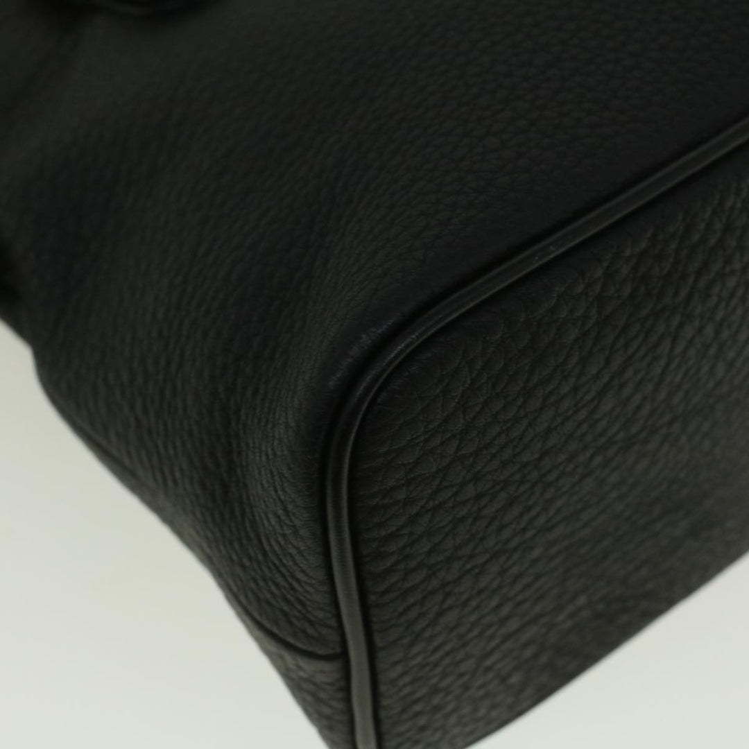 BurberrySs Hand Bag Leather Black Auth bs9530
