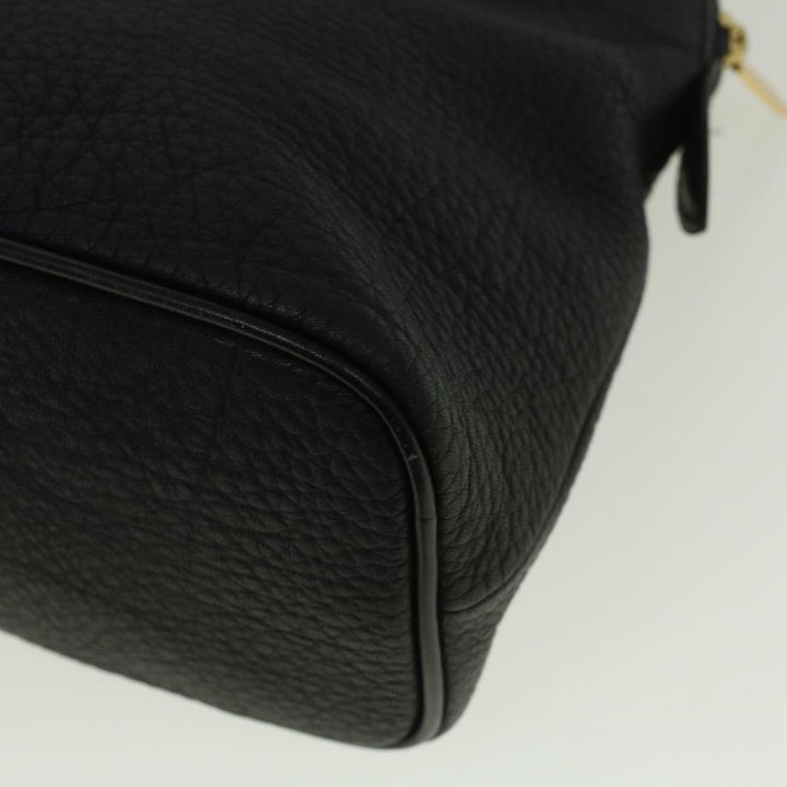 BurberrySs Hand Bag Leather Black Auth bs9530