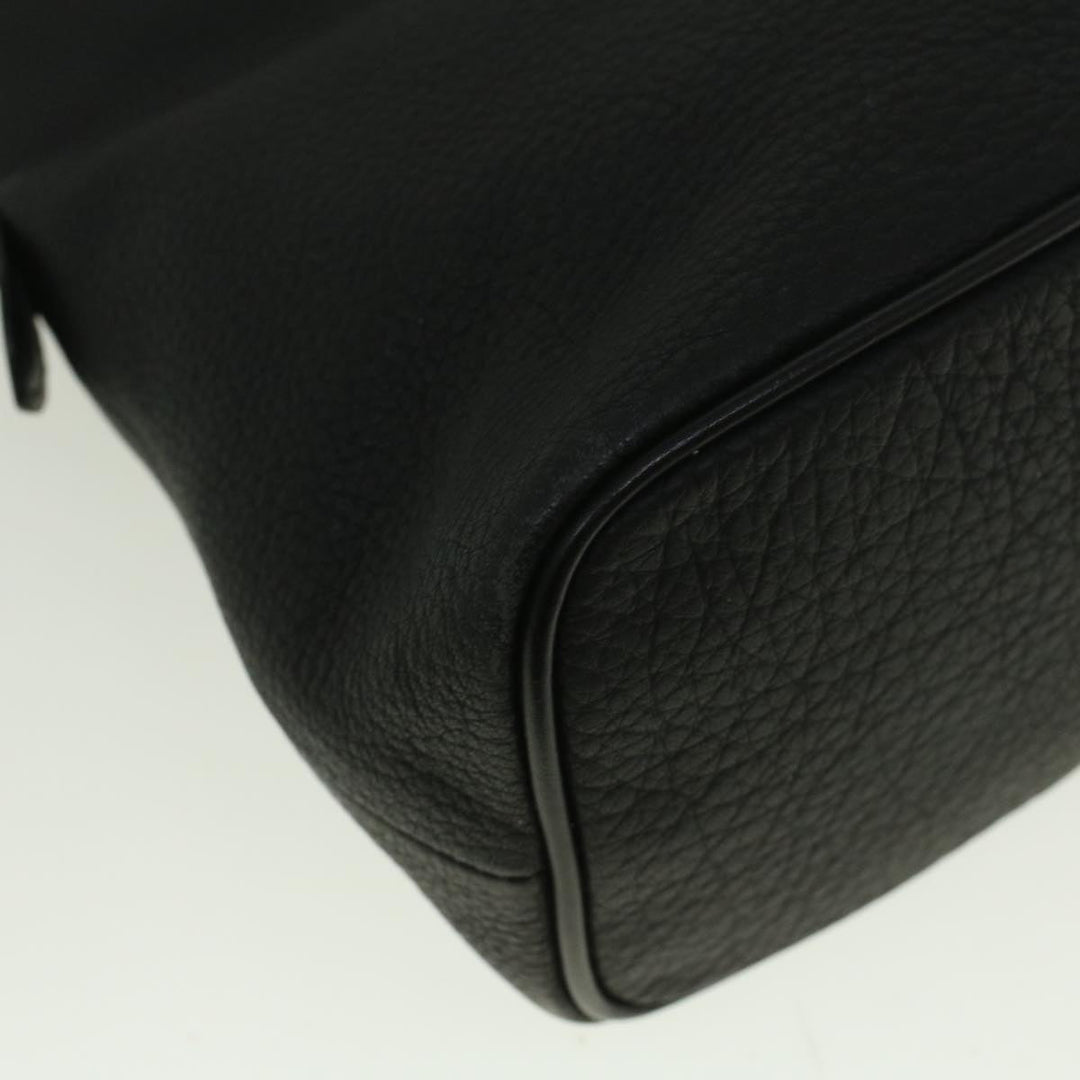 BurberrySs Hand Bag Leather Black Auth bs9530