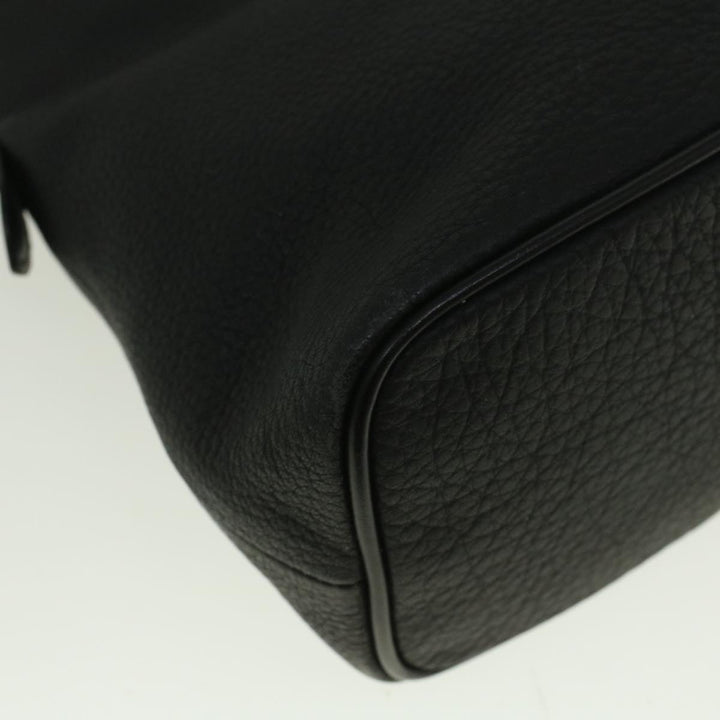 BurberrySs Hand Bag Leather Black Auth bs9530
