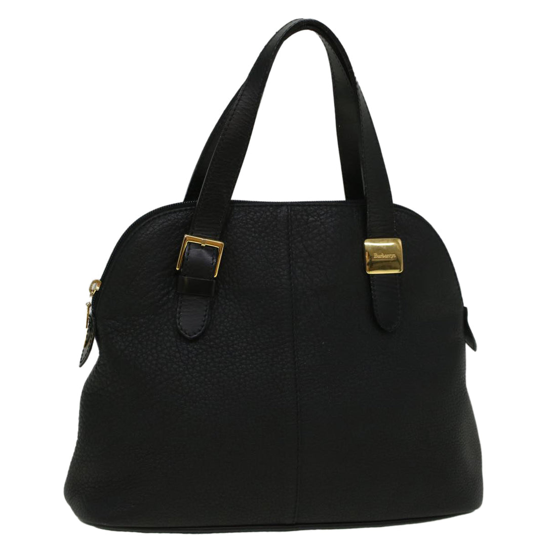 BurberrySs Hand Bag Leather Black Auth bs9530