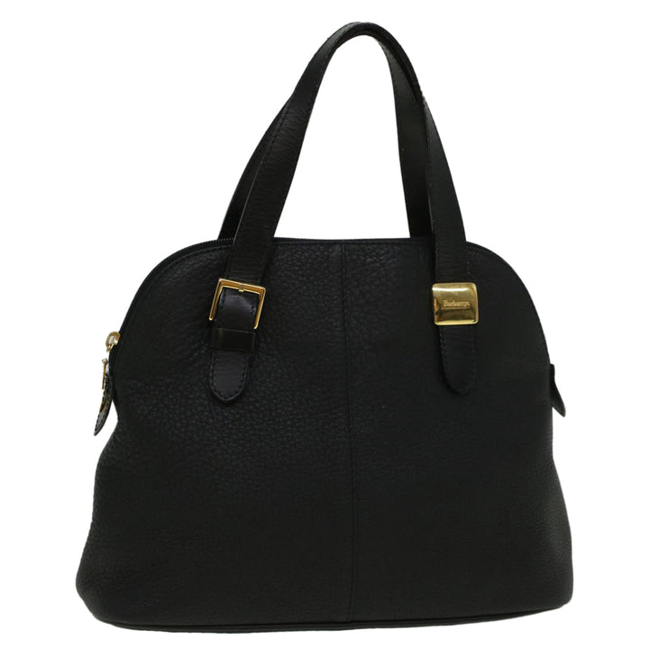 BurberrySs Hand Bag Leather Black Auth bs9530