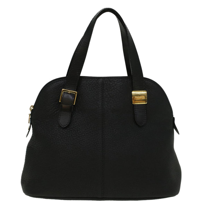 BurberrySs Hand Bag Leather Black Auth bs9530