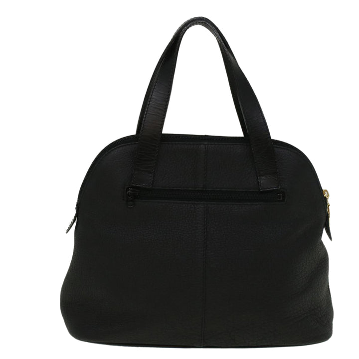 BurberrySs Hand Bag Leather Black Auth bs9530