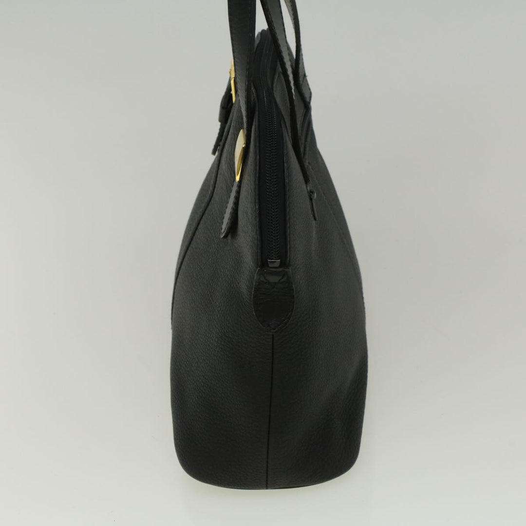 BurberrySs Hand Bag Leather Black Auth bs9530