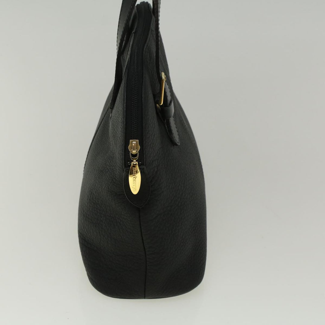 BurberrySs Hand Bag Leather Black Auth bs9530