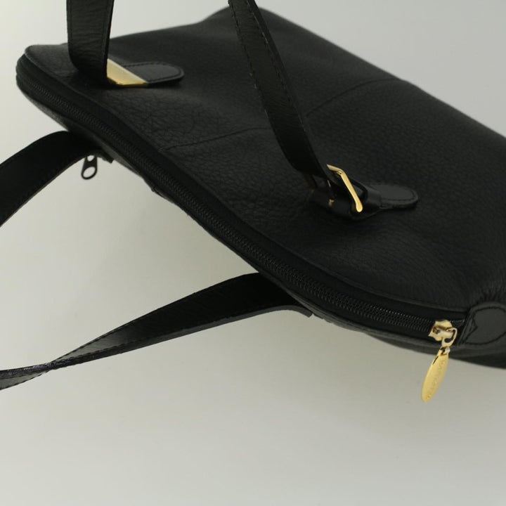 BurberrySs Hand Bag Leather Black Auth bs9530