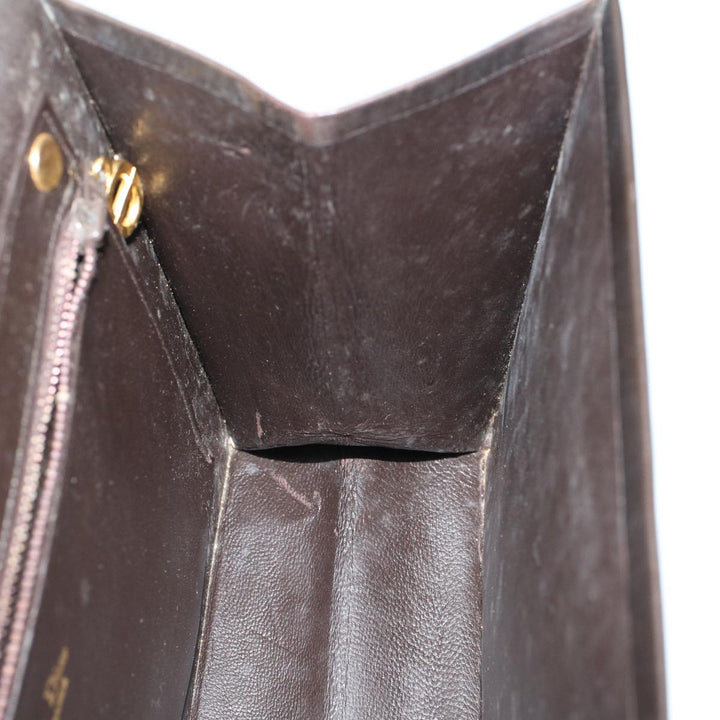 CHRISTIAN Top quality Dior Shoulder Bag Leather Brown Auth bs9547